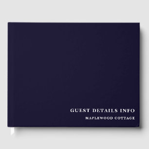Navy Blue Minimal Vacation Guest Book Style