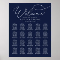 Navy Blue Minimalist 20 Table Print or Digital
