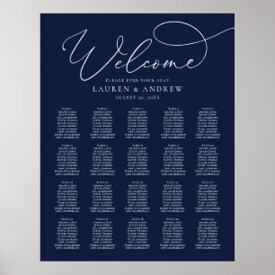 Navy Blue Minimalist 20 Table Print or Digital
