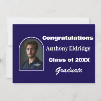 Navy Blue Minimalist Graduation Banner