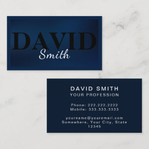 Navy Blue Minimalist Modern Professional Business Card