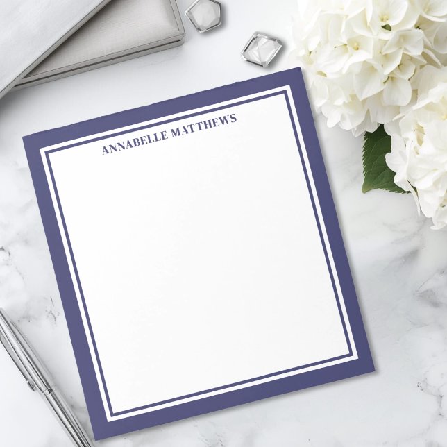 Navy Blue Minimalist Monogram Notepad (Navy Blue Minimalist Monogram Notepad )