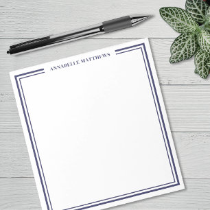 Navy Blue Minimalist Monogram Notepad