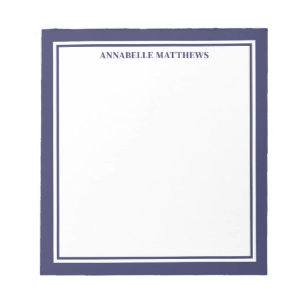 Navy Blue Minimalist Monogram Notepad