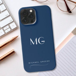 Navy Blue Minimalist Personalised iPhone 13 Pro Max Case