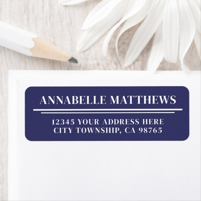 Navy Blue Minimalist Return Address (Insitu)