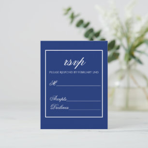 Navy Blue Minimalist RSVP Enclosure Card