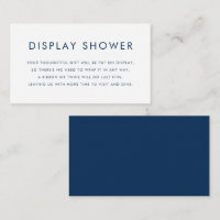 Navy Blue Minimalist Typography Display Shower