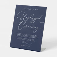 Navy Blue Minimalist Wedding Unplugged Ceremony Pe