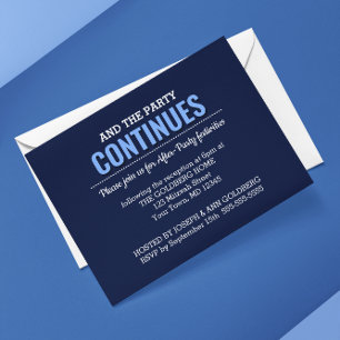 Navy Blue Modern After Party Invitation