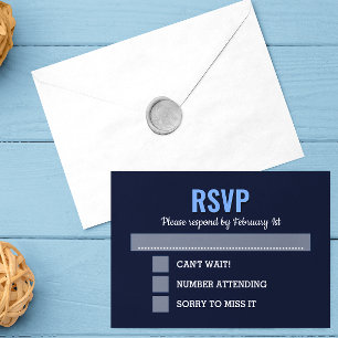 Navy Blue Modern Bar Mitzvah RSVP