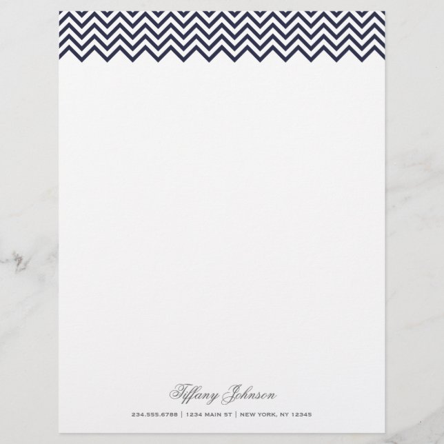 Navy Blue Modern Chevron Border (Front)