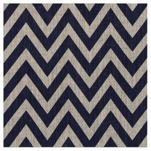 Navy Blue Modern Chevron Stripes Fabric