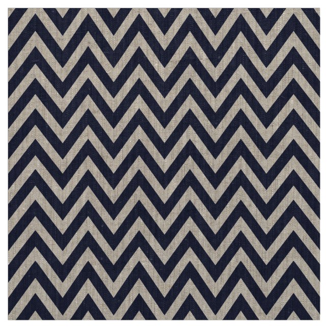 Navy Blue Modern Chevron Stripes Fabric (Swatch)