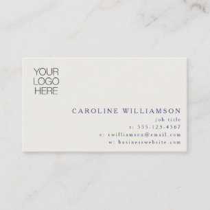 Navy Blue Modern Minimal Elegant Professional Logo Business Card