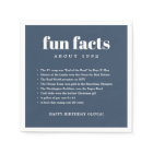 Navy Blue Modern Minimal Fun Facts Birthday Year