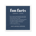 Navy Blue Modern Minimal Fun Facts Birthday Year
