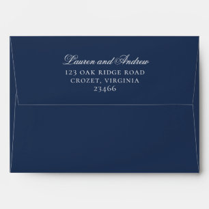 Navy Blue Modern Minimalist Solid Colour Envelope