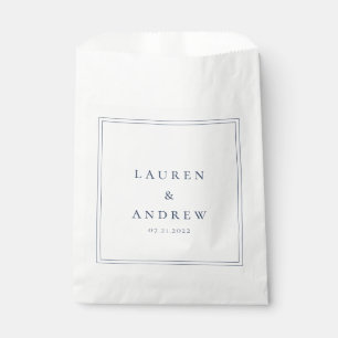 Navy Blue Modern Minimalist Wedding Favour Bags