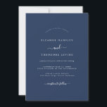 Navy Blue Modern Minimalist Wedding   Invitation<br><div class="desc">More Pretty Wedding Invitations in the Little Bayleigh Store!</div>