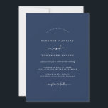 Navy Blue Modern Minimalist Wedding   Invitation<br><div class="desc">More Pretty Wedding Invitations in the Little Bayleigh Store!</div>