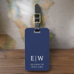 Navy Blue Modern Monogram Minimalist Luggage Tag<br><div class="desc">Elevate your travel experience with our Classic Elegant Modern Minimalist Monogram Luggage Tag. This meticulously designed accessory seamlessly combines timeless elegance with contemporary minimalism, ensuring your luggage stands out with sophistication. Crafted with precision and attention to detail, this luggage tag is more than just a practical item; it's a personalised...</div>