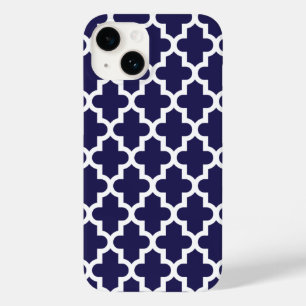 Navy Blue Modern Moroccan Pattern Case-Mate iPhone 14 Case