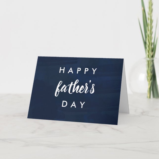 Navy Blue Modern Personalised Fathers Day Card (Front)