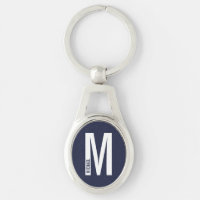 Navy Blue Modern Personalised Monogram and Name