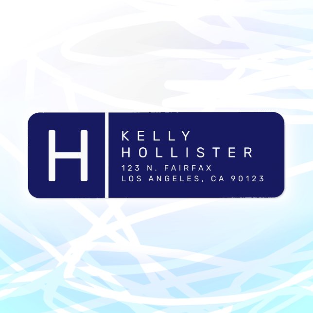 Navy Blue | Modern Return Address (Creator Uploaded)