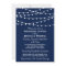 Navy Blue Modern String Lights Rehearsal Dinner