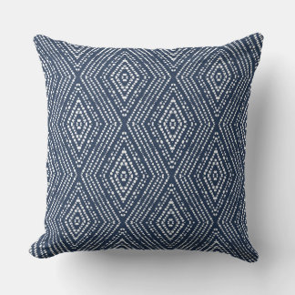 Navy Blue Modern Throw Pillow
