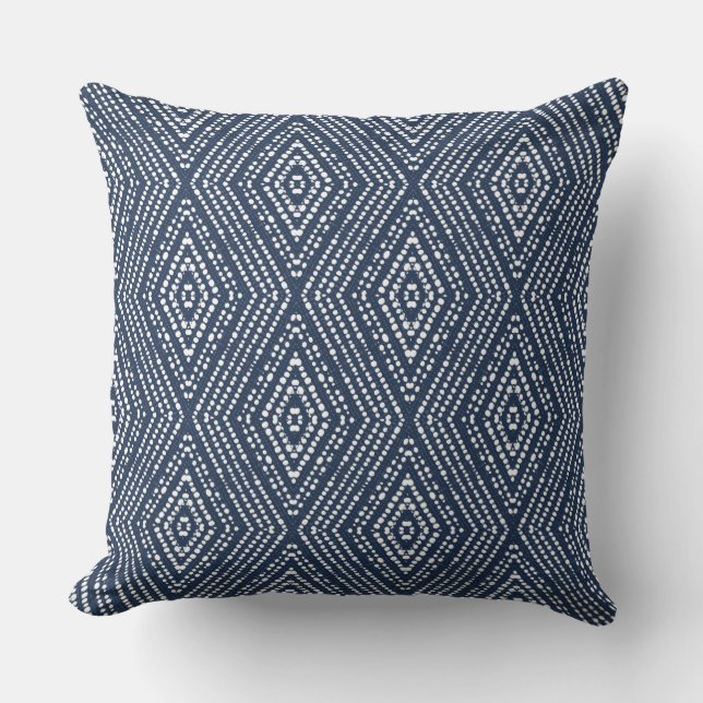 Navy Blue Modern Throw Pillow (Front)