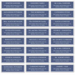 Navy blue modern typography wedding guest address