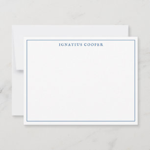 Navy Blue Modern Vintage Formal Elegant Border Card