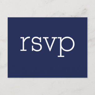 Navy Blue Modern Wedding RSVP Postcards