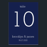 Navy Blue Modern Wedding Table Cards<br><div class="desc">Navy blue modern wedding table cards with customisable text</div>