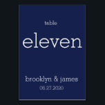 Navy Blue Modern Wedding Table Numbers<br><div class="desc">Navy blue modern wedding table numbers with customisable text</div>