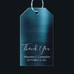 Navy Blue Modern Wedding Thank You Gift Tags<br><div class="desc">Navy Blue Modern and Elegant Wedding Thank You Favour Gift Tags. These Navy Blue Wedding Favour Gift Tags can be customised to include your name and wedding date. The Brushed Metal Elegant Gift Tags are part of the Navy Blue Wedding Collection. If you would like matching items, please contact the...</div>