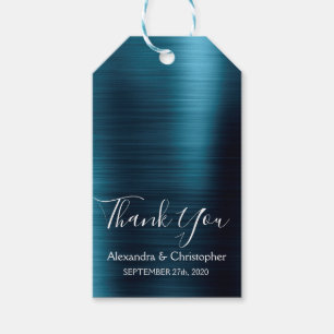 Navy Blue Modern Wedding Thank You Gift Tags