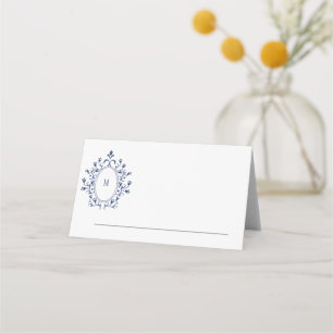 Navy Blue Monogram Event Card