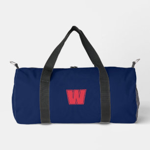 Navy blue monogram initial duffle bag