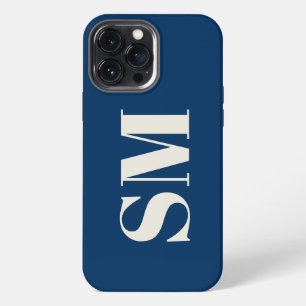 Navy Blue Monogram initial iPhone 13 Pro Max Case