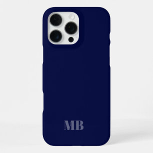 navy blue monogram name initials iPhone 16 pro max case
