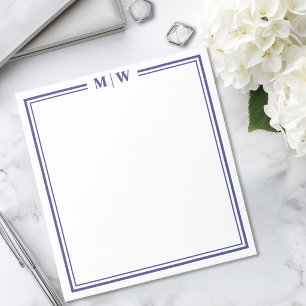Navy Blue Monogram Notepad