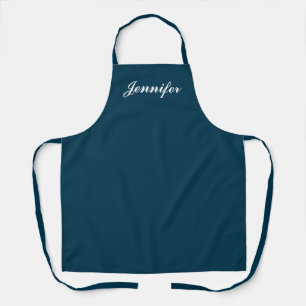 Navy Blue Monogram Script Personalised Kitchen Apron
