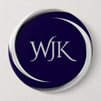 Navy Blue Monogrammed 10 Cm Round Badge