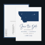 Navy Blue Montana State Map QR Code Save the Date Announcement Postcard<br><div class="desc">Announce your Montana wedding in a bold and modern way with this QR Code Save the Date Postcard, featuring a sleek silhouette of the Montana state map. Perfect for couples planning a wedding in Montana's breathtaking landscapes, whether in the wide-open plains, majestic Rocky Mountains, or charming cities like Billings and...</div>