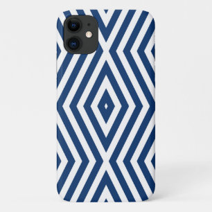 Navy Blue Moods Diamond Chevrons Case-Mate iPhone Case