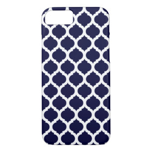 Navy Blue Moroccan Pattern iPhone 7 Case